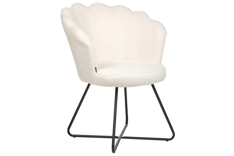 Fåtölj Lovelock - Vit, Svart/Bouclé - Möbler - Stolar & fåtöljer - Fåtölj - Fåtölj utan armstöd