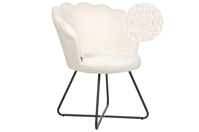 Fåtölj Lovelock, Vit, Svart/Bouclé
