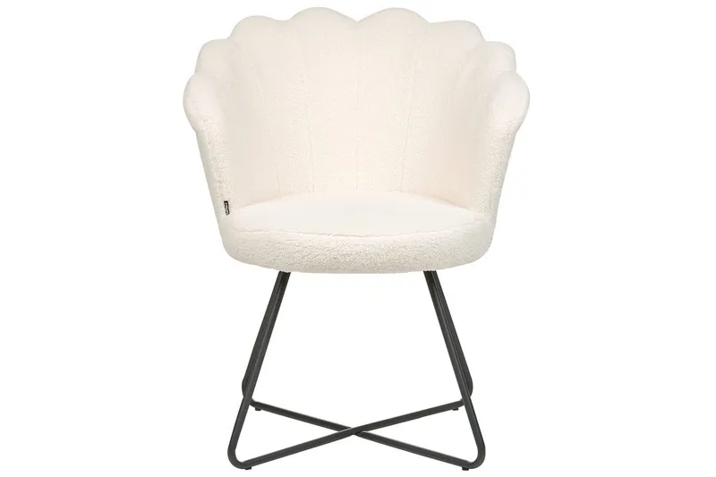 Fåtölj Lovelock - Vit, Svart/Bouclé - Möbler - Stolar & fåtöljer - Fåtölj - Fåtölj utan armstöd