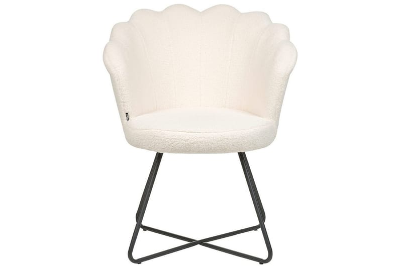 Fåtölj Lovelock - Vit, Svart/Bouclé - Möbler - Stolar & fåtöljer - Fåtölj - Fåtölj utan armstöd