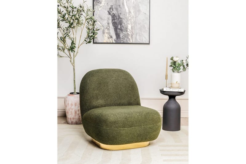 Fåtölj Loviisa - Grönt, guld - Möbler - Stolar & fåtöljer - Fåtölj - Fåtölj utan armstöd