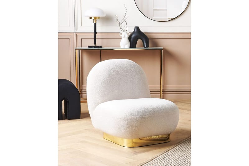 Fåtölj Loviisa - Vitt, guld - Möbler - Stolar & fåtöljer - Fåtölj - Fåtölj utan armstöd
