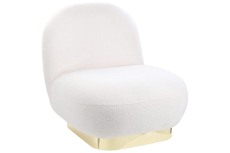 Fåtölj Loviisa - Vitt, guld - Möbler - Stolar & fåtöljer - Fåtölj - Fåtölj utan armstöd