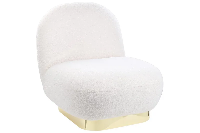 Fåtölj Loviisa - Vitt, guld - Möbler - Stolar & fåtöljer - Fåtölj - Fåtölj utan armstöd