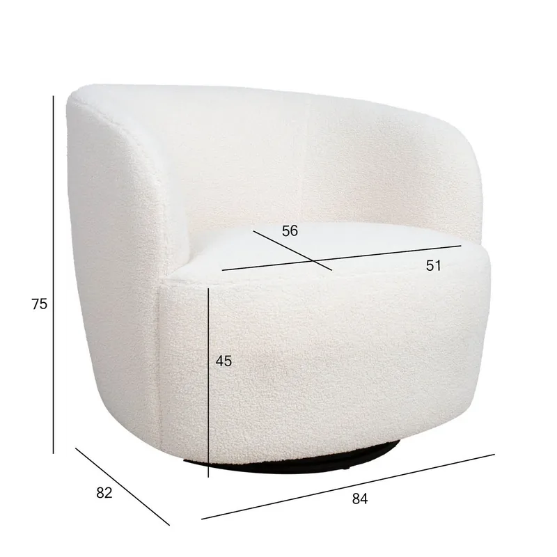 Fåtölj Manuela 150x47,5xh84 cm, furu - vit - Möbler - Stolar & fåtöljer - Fåtölj - Clubfåtölj