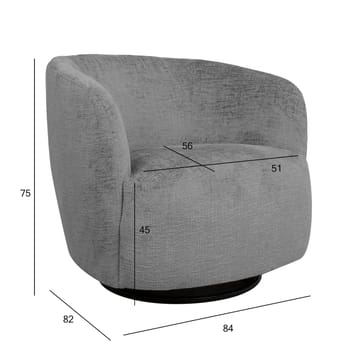 Fåtölj Manuela 80x40xh80 cm, melaminek - Mörkgrå - Möbler - Stolar & fåtöljer - Fåtölj - Clubfåtölj