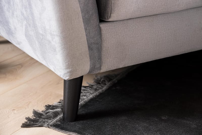 Trend Fåtölj med Fotpall - Ljusgrå Sammet - Möbler - Stolar & fåtöljer - Fåtölj