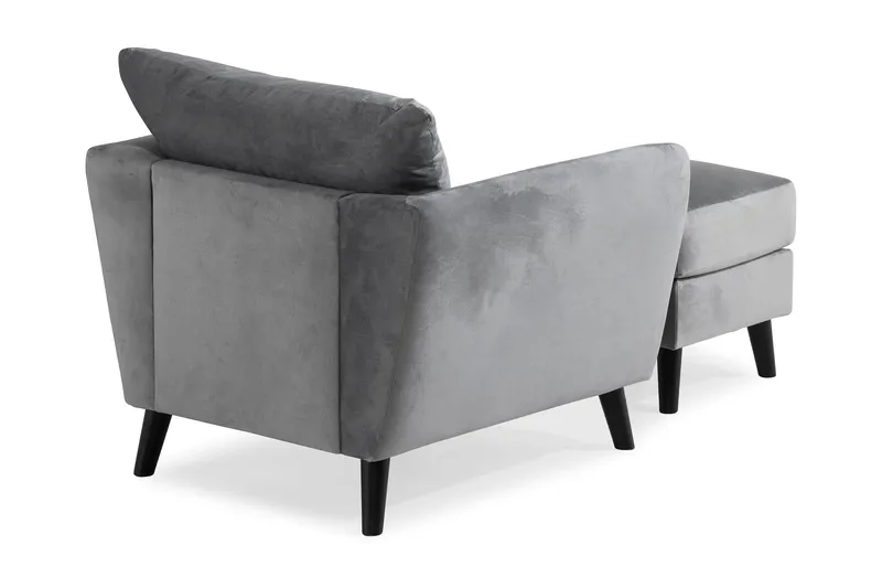 Trend Fåtölj med Fotpall - Ljusgrå Sammet - Möbler - Stolar & fåtöljer - Fåtölj - Fåtölj med fotpall