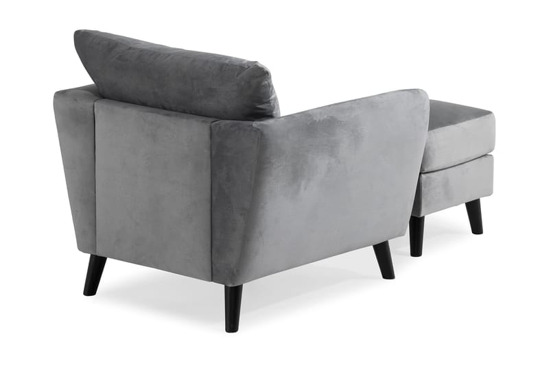 Trend Fåtölj med Fotpall - Ljusgrå Sammet - Möbler - Stolar & fåtöljer - Fåtölj - Fåtölj med fotpall