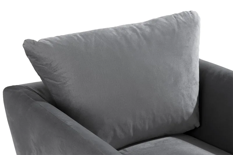 Trend Fåtölj med Fotpall - Ljusgrå Sammet - Möbler - Stolar & fåtöljer - Fåtölj - Fåtölj med fotpall