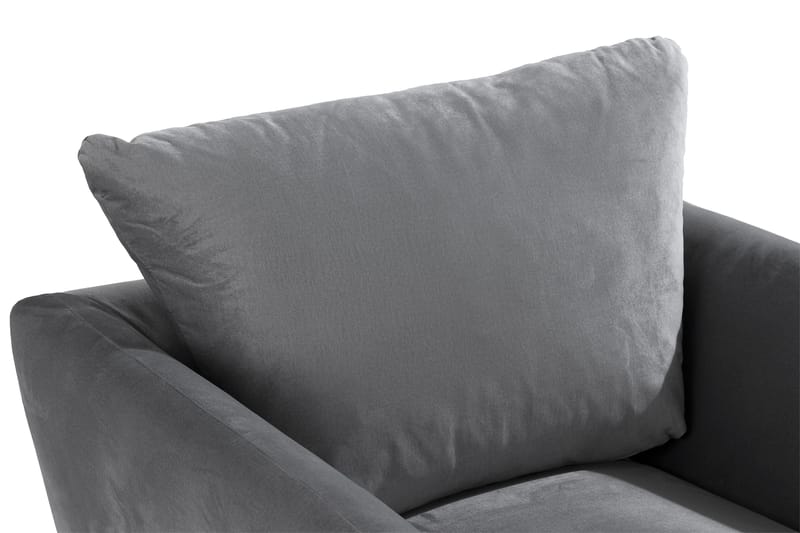 Trend Fåtölj med Fotpall - Ljusgrå Sammet - Möbler - Stolar & fåtöljer - Fåtölj - Fåtölj med fotpall