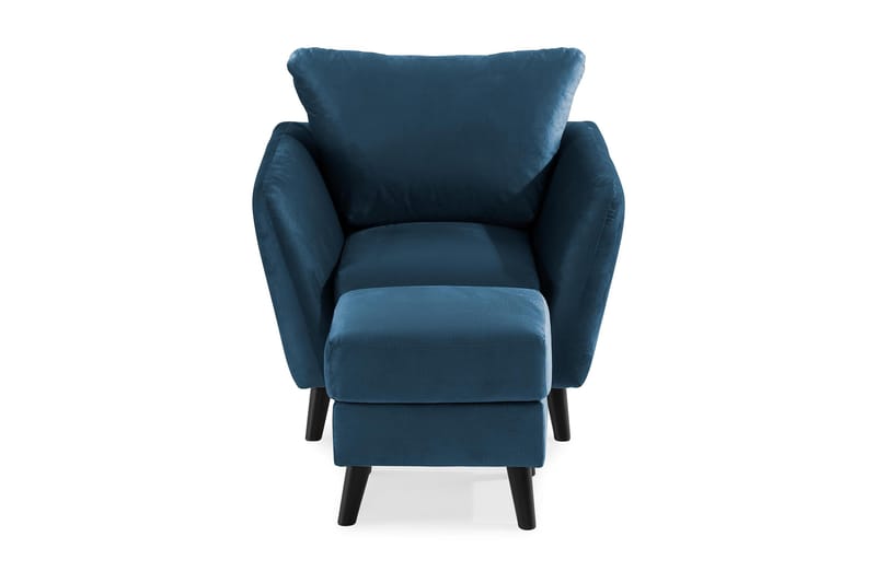 Trend Fåtölj med Fotpall - Midnattsblå Sammet - Möbler - Stolar & fåtöljer - Fåtölj - Fåtölj med fotpall