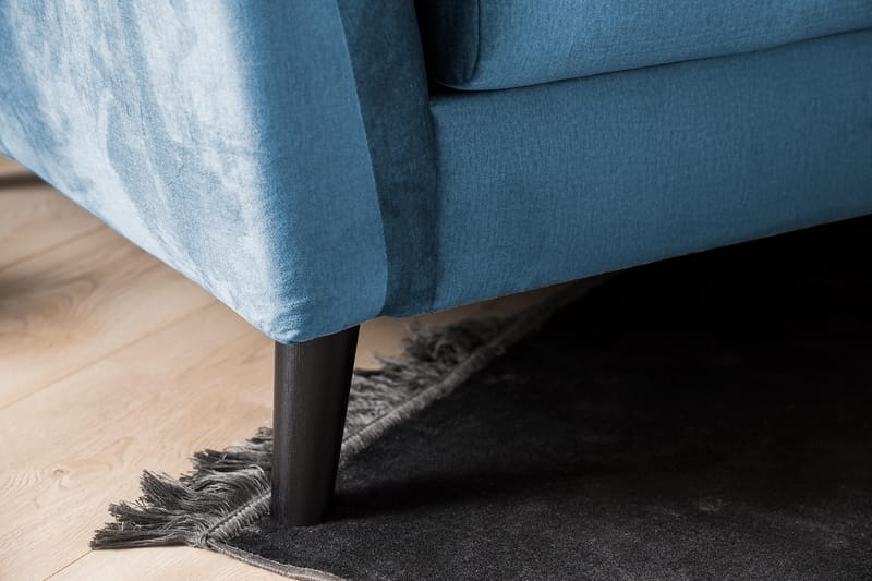 Trend Fåtölj med Fotpall - Midnattsblå Sammet - Möbler - Stolar & fåtöljer - Fåtölj