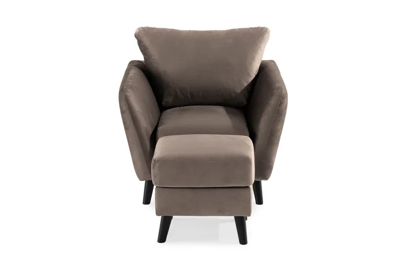Trend Fåtölj med Fotpall - Mullvad Sammet - Möbler - Stolar & fåtöljer - Fåtölj - Fåtölj med fotpall