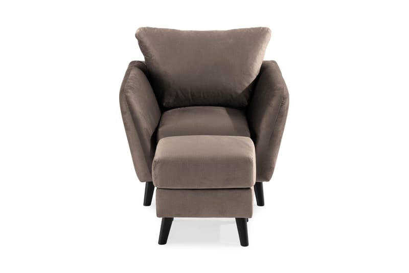 Trend Fåtölj med Fotpall - Mullvad Sammet - Möbler - Stolar & fåtöljer - Fåtölj - Fåtölj med fotpall
