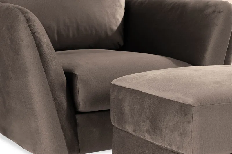 Trend Fåtölj med Fotpall - Mullvad Sammet - Möbler - Stolar & fåtöljer - Fåtölj - Fåtölj med fotpall