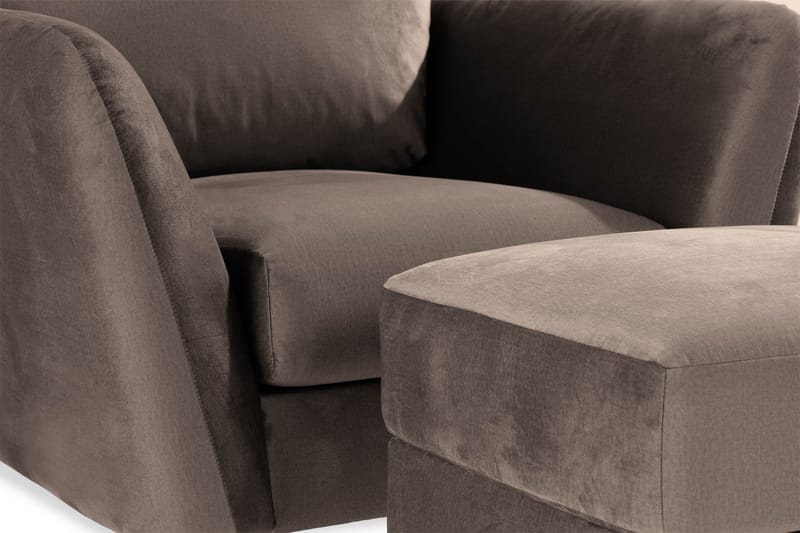 Trend Fåtölj med Fotpall - Mullvad Sammet - Möbler - Stolar & fåtöljer - Fåtölj - Fåtölj med fotpall