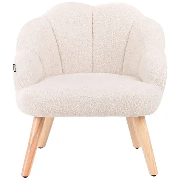 Fåtölj Miland - Beige, ljust trä - Möbler - Stolar & fåtöljer - Fåtölj - Fåtölj utan armstöd