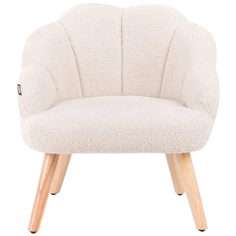 Fåtölj Miland - Beige, ljust trä - Möbler - Stolar & fåtöljer - Fåtölj - Fåtölj utan armstöd