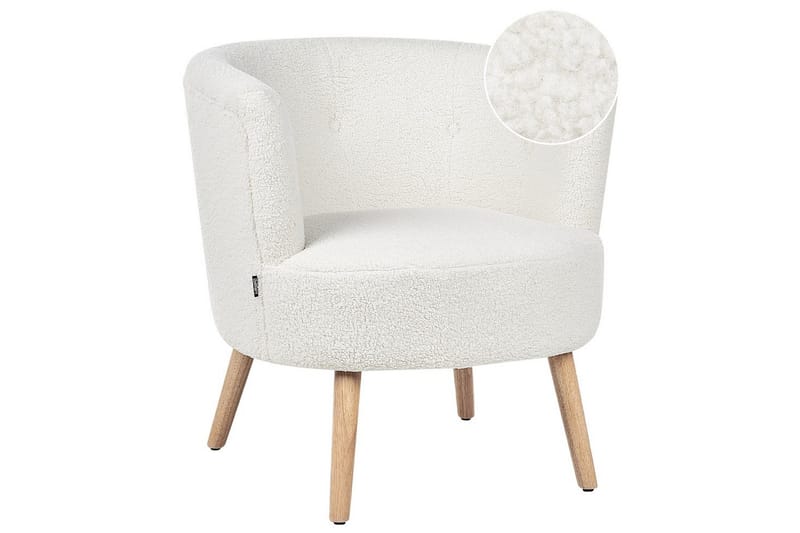 Fåtölj Odenzen Vit/ljust trä, Vit/ljust trä