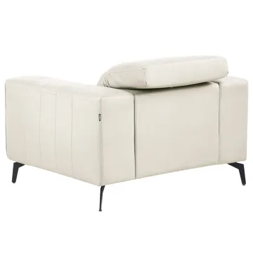 Fåtölj Ommel - Ljusbeige - Möbler - Stolar & fåtöljer - Fåtölj - Skinnfåtölj & läderfåtölj