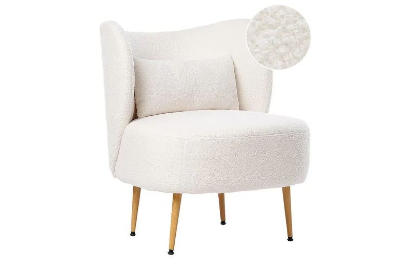 Fåtölj Otsby II Vit/ljust trä, Vit/ljust trä