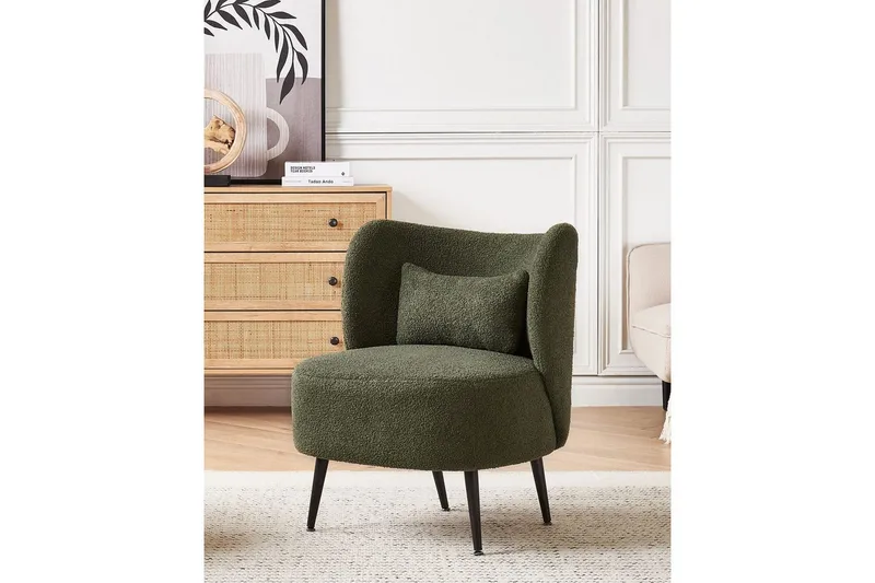 Fåtölj Otsby - Mörkgrön, Svart - Möbler - Stolar & fåtöljer - Fåtölj - Fåtölj utan armstöd