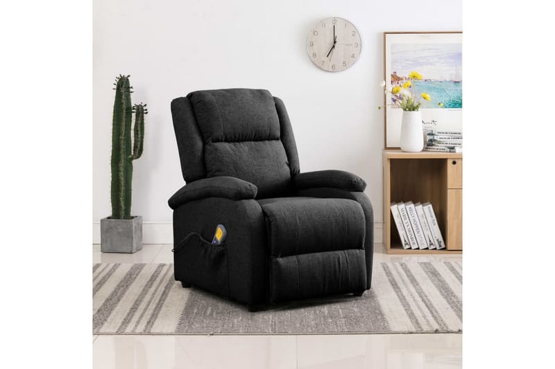 Fåtölj recliner svart tyg - Svart - Möbler - Stolar & fåtöljer - Fåtölj - Massagestol & massagefåtölj