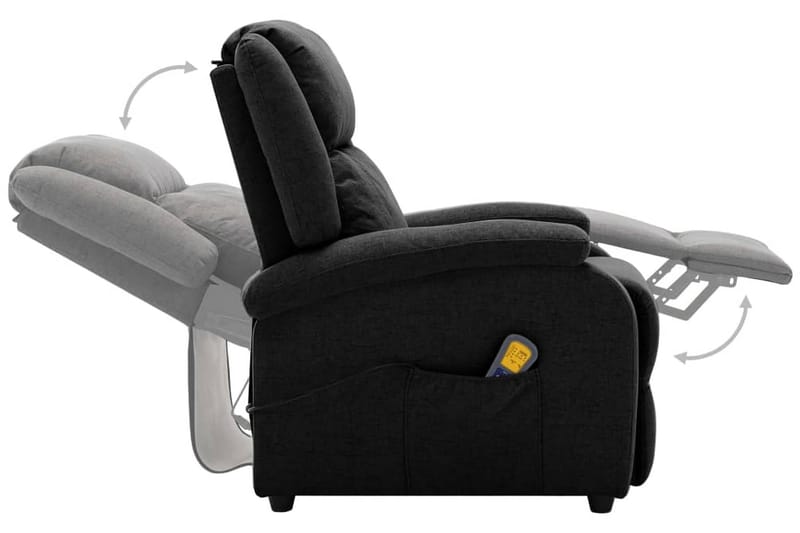 Fåtölj recliner svart tyg - Svart - Möbler - Stolar & fåtöljer - Fåtölj - Massagestol & massagefåtölj