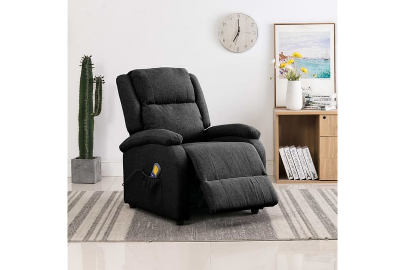 Fåtölj recliner svart tyg - Svart - Möbler - Stolar & fåtöljer - Fåtölj - Massagestol & massagefåtölj