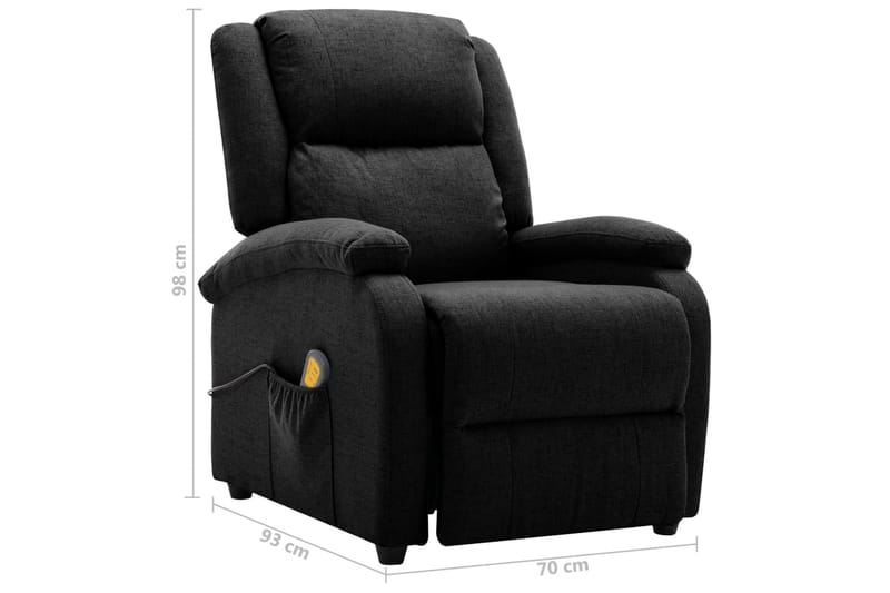 Fåtölj recliner svart tyg - Svart - Möbler - Stolar & fåtöljer - Fåtölj - Massagestol & massagefåtölj