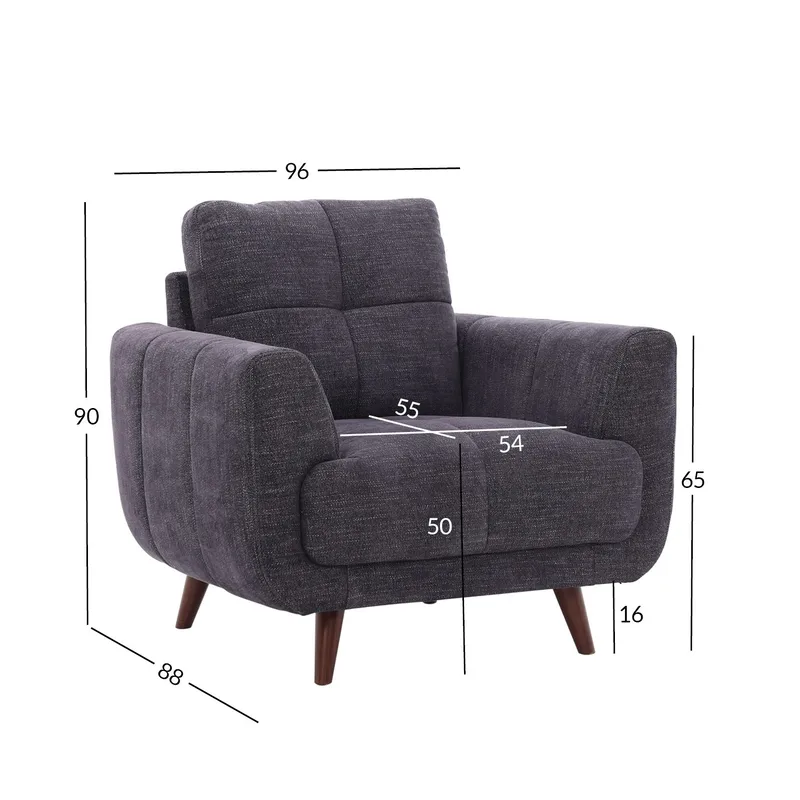 Fåtölj Steve - Mörkgrå - Möbler - Stolar & fåtöljer - Fåtölj - Clubfåtölj