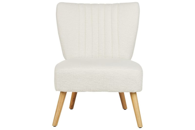 Fåtölj Vaasa - Vit, mörkt trä - Möbler - Stolar & fåtöljer - Fåtölj - Fåtölj utan armstöd