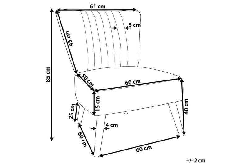 Fåtölj Vaasa - Vit, mörkt trä - Möbler - Stolar & fåtöljer - Fåtölj - Fåtölj utan armstöd