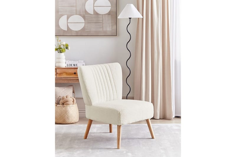 Fåtölj Vaasa - Vit, mörkt trä - Möbler - Stolar & fåtöljer - Fåtölj - Fåtölj utan armstöd