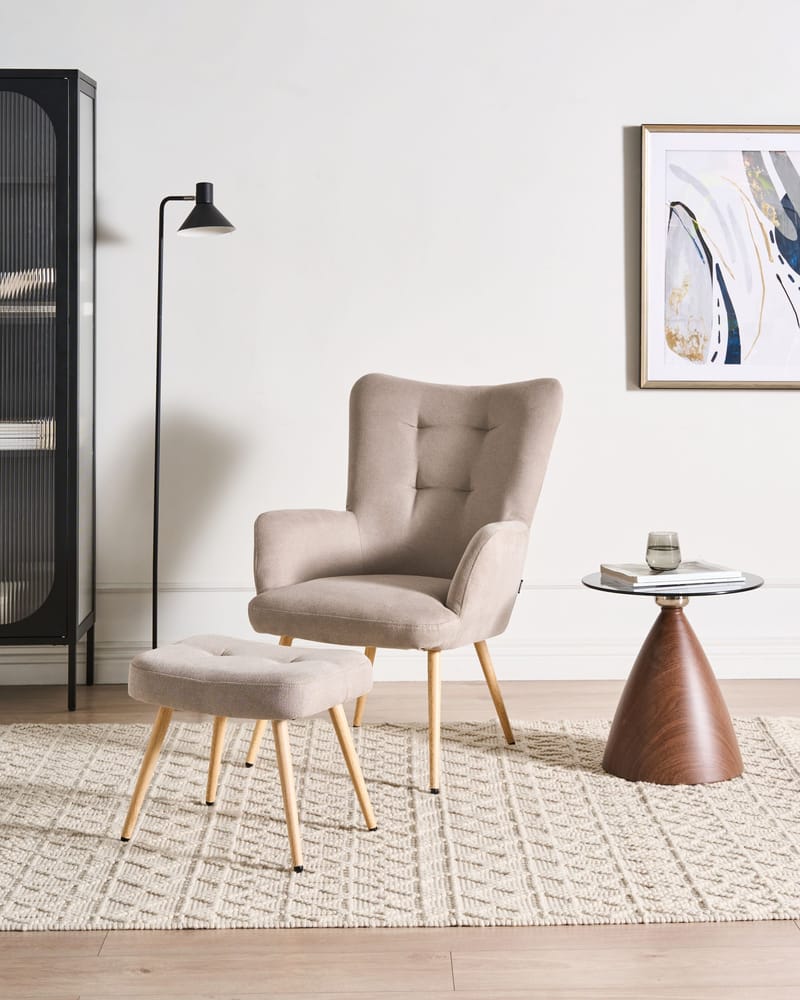 Fåtölj Vejle - Beige - Möbler - Stolar & fåtöljer - Fåtölj - Öronlappsfåtölj
