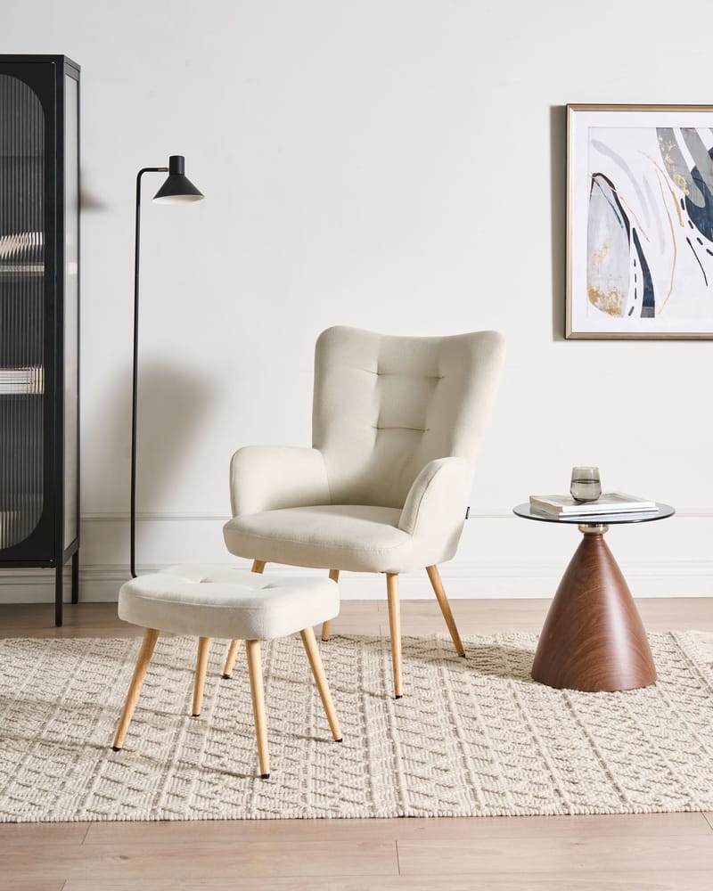 Fåtölj Vejle - Ljusbeige - Möbler - Stolar & fåtöljer - Fåtölj - Öronlappsfåtölj