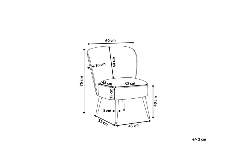 Fåtölj Voss - Grå, svart - Möbler - Stolar & fåtöljer - Fåtölj - Fåtölj utan armstöd