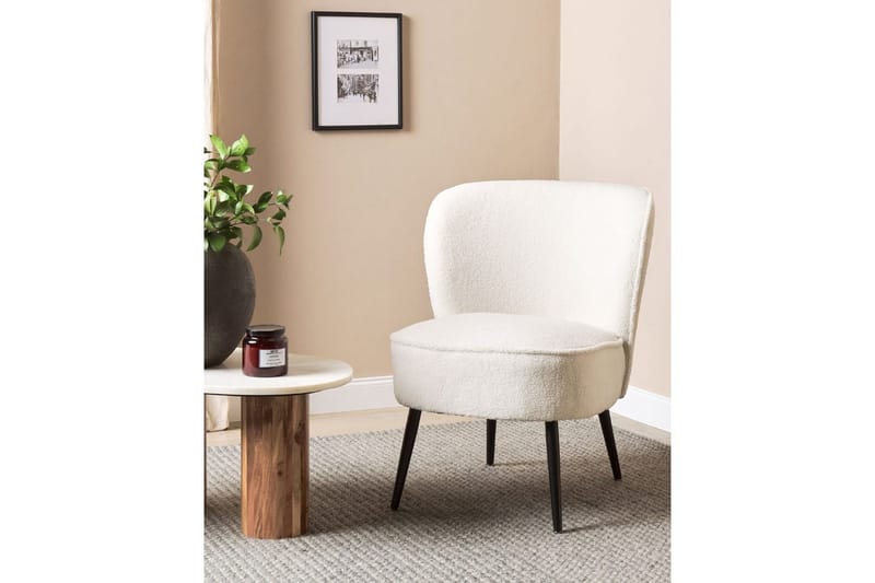 Fåtölj Voss - Vit, Svart - Möbler - Stolar & fåtöljer - Fåtölj - Fåtölj utan armstöd