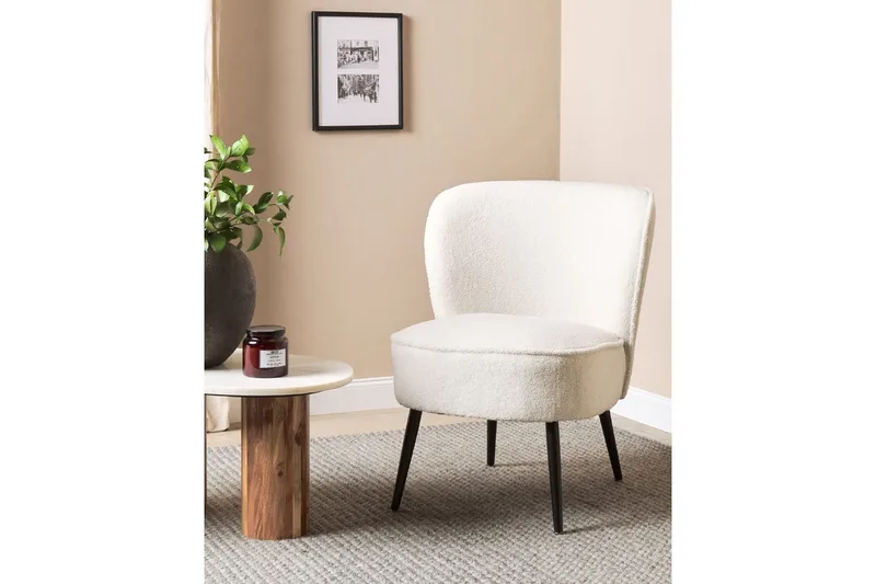 Fåtölj Voss - Vit, Svart - Möbler - Stolar & fåtöljer - Fåtölj - Fåtölj utan armstöd