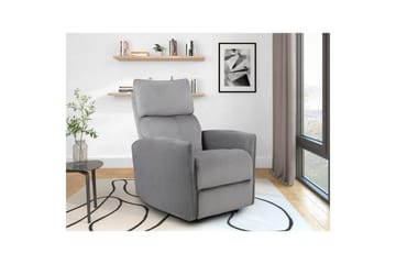 Fåtölj Pineto Grå, Sammet/Metall/Trä - Grå, Sammet/Metall/Trä - Möbler - Stolar & fåtöljer - Fåtölj - Biofåtölj & reclinerfåtölj