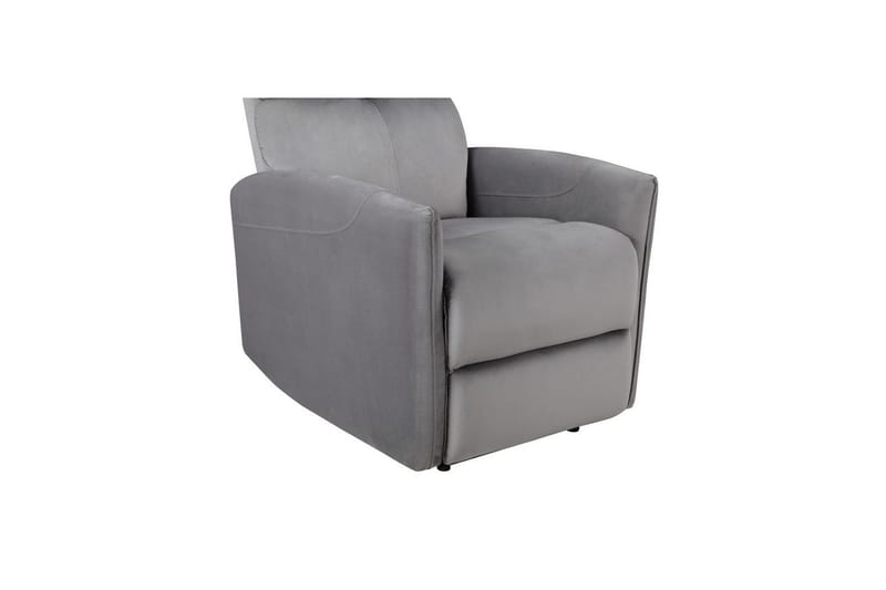 Fåtölj Pineto Grå, Sammet/Metall/Trä - Grå, Sammet/Metall/Trä - Möbler - Stolar & fåtöljer - Fåtölj - Biofåtölj & reclinerfåtölj