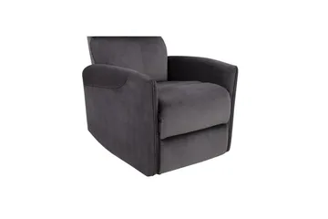 Fåtölj Pineto Antracit, Sammet/Metall/Trä - Antracit, Sammet/Metall/Trä - Möbler - Stolar & fåtöljer - Fåtölj - Biofåtölj & reclinerfåtölj