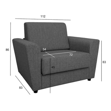Fåtöljbädd Vesper 120x40xh75 cm, melamin med ekbark - Möbler - Stolar & fåtöljer - Fåtölj - Bäddfåtölj