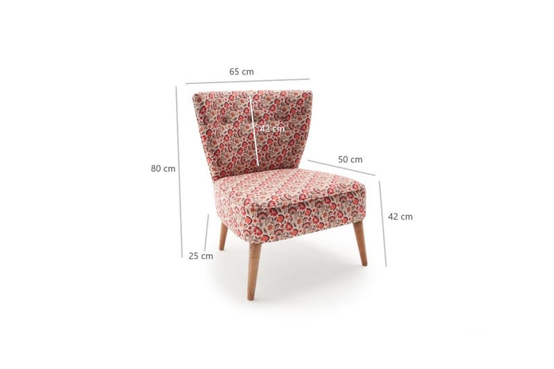 Barriet Fåtölj - Rosa/Vit/Natur - Möbler - Stolar & fåtöljer - Fåtölj - Fåtölj utan armstöd