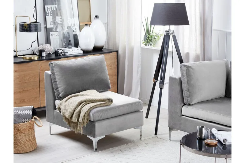 Evja 1-sits Modul - Sammet/Grå - Möbler - Stolar & fåtöljer - Fåtölj - Fåtölj utan armstöd