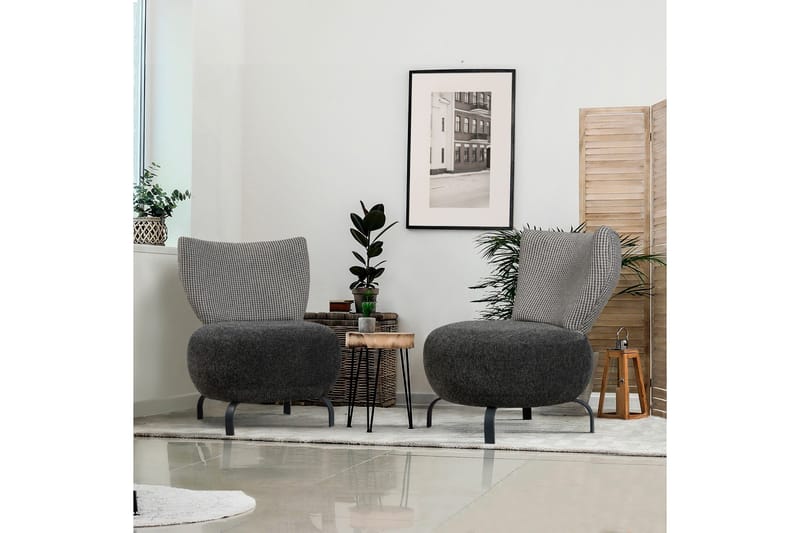 Lolya Fåtölj - Antracit/Natur - Möbler - Stolar & fåtöljer - Fåtölj - Fåtölj utan armstöd