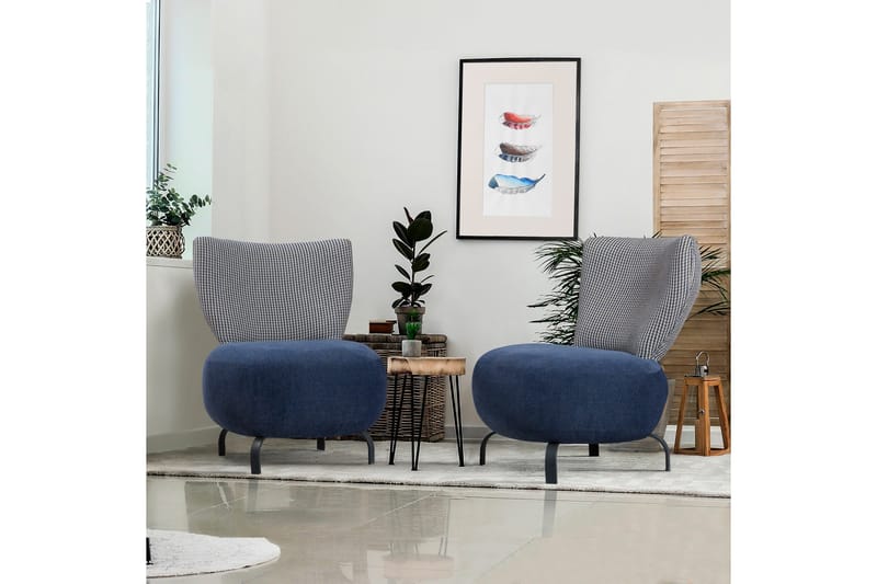 Lolya Fåtölj - Mörkblå/Natur - Möbler - Stolar & fåtöljer - Fåtölj - Fåtölj utan armstöd