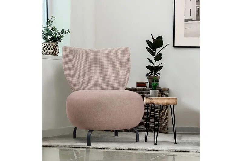 Lolya Fåtölj - Rosa/Svart - Möbler - Stolar & fåtöljer - Fåtölj - Fåtölj utan armstöd