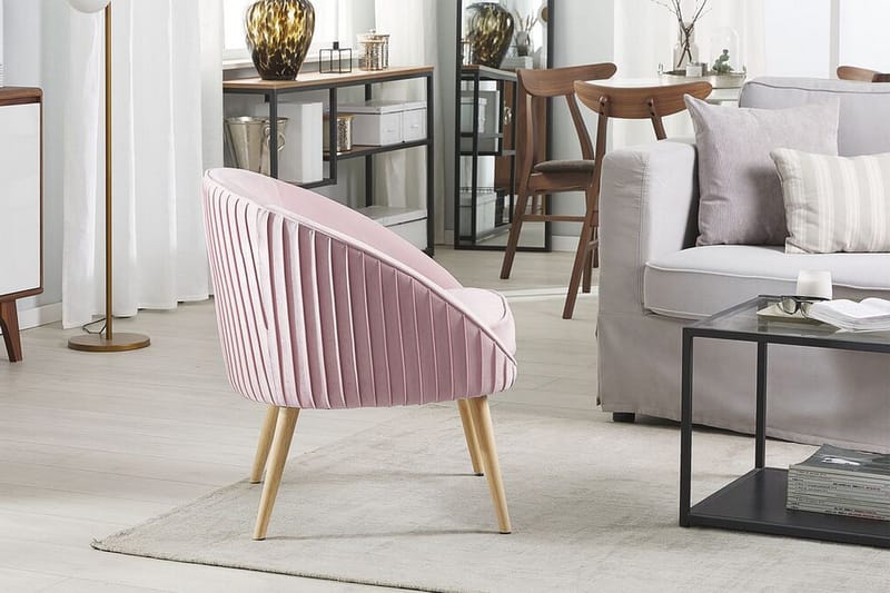 Skaten Sammetsfåtölj - Rosa - Möbler - Stolar & fåtöljer - Fåtölj - Fåtölj utan armstöd